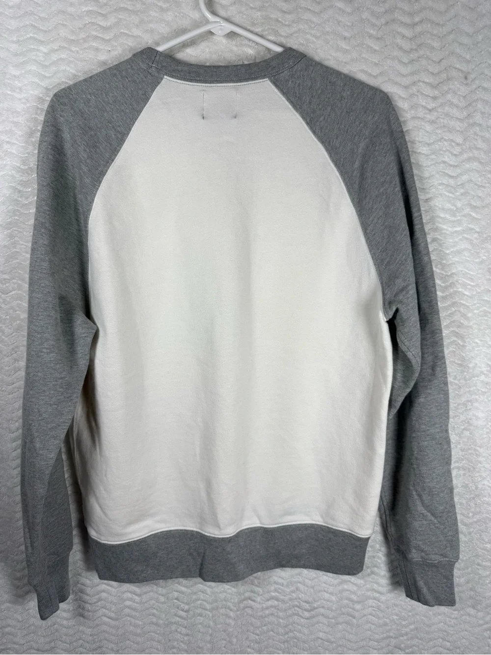 J. Crew Two-Tone Fleece Crewneck - White & Gray. 100% Cotton